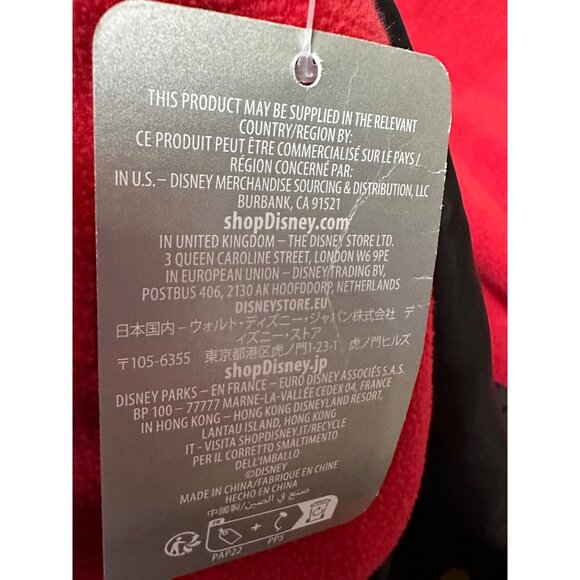 Disney Men’s Mickey Mouse Fleece Jacket XL Red Black Full Zip Graphic New - Picture 6 of 15